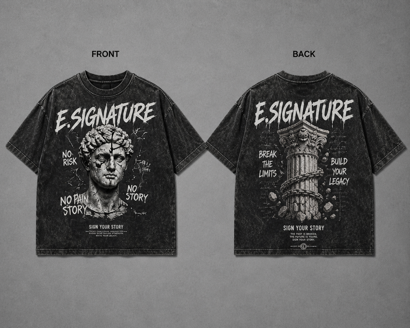 SIGNATURE BLACK E.SIGNATURE GREEK STATUE TEE
