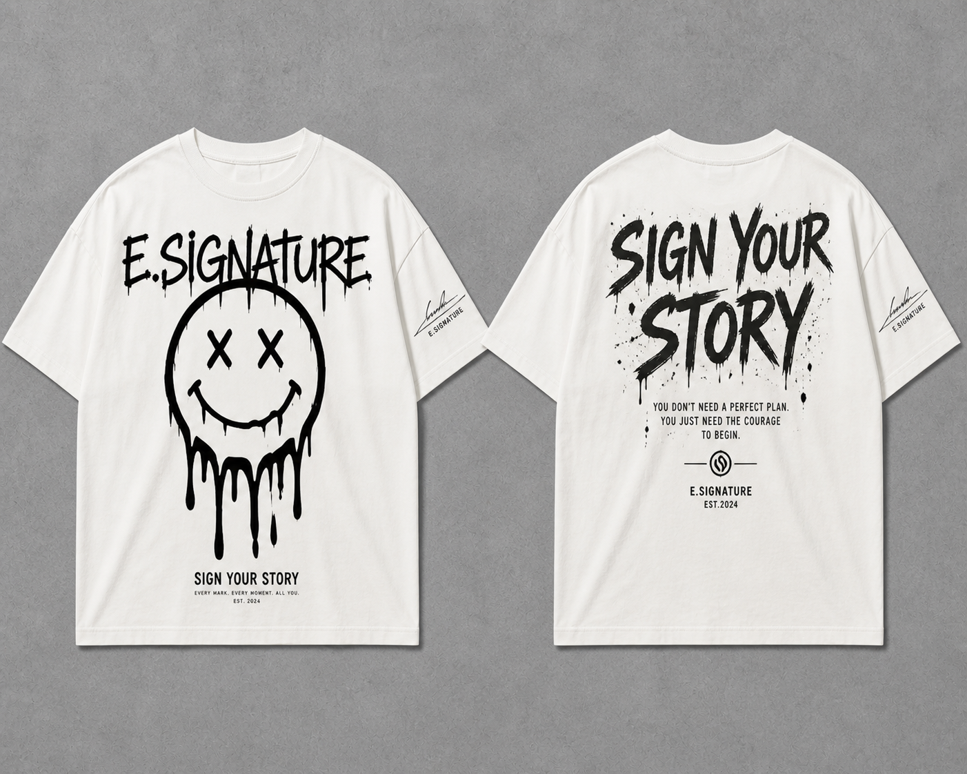 MELTING SMILEY GRAPHIC TEE | E.SIGNATURE