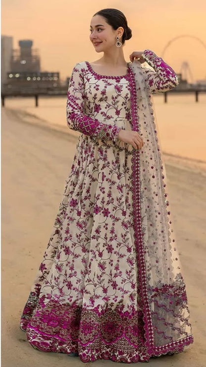E.SIGNATURE FLORAL EMBROIDERED MAXI DRESS-LUXURY WOMEN'S COLLECTION