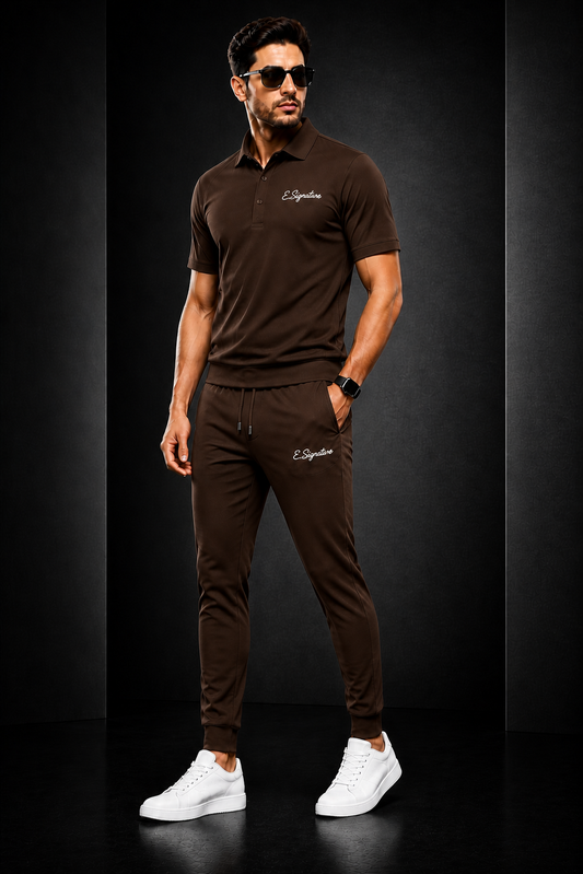 THE SIGNATURE BROWN TRACK SUIT