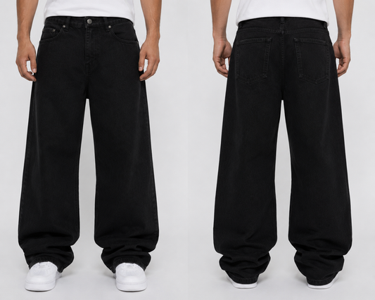 MEN'S BLACK BAGGY FIT DENIM JEANS