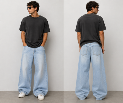 THE SIGNATURE BAGGY JEANS-LIGHT BLUE WASH