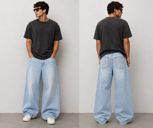 THE SIGNATURE BAGGY JEANS-LIGHT BLUE WASH