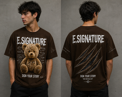E,SIGNATURE TEDDY GRAPHIC T-SHIRT