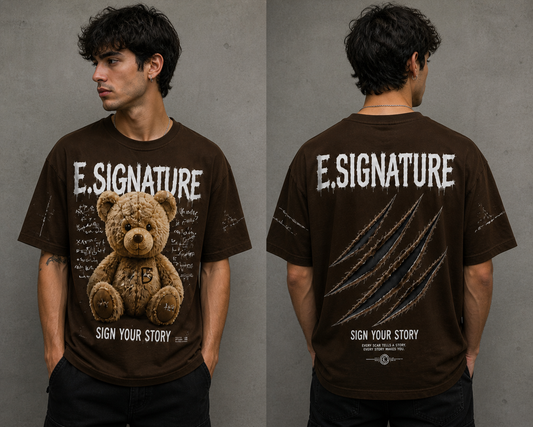 E,SIGNATURE TEDDY GRAPHIC T-SHIRT
