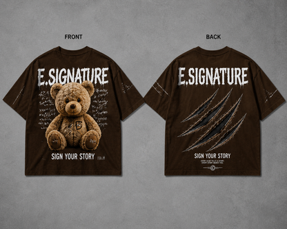 E,SIGNATURE TEDDY GRAPHIC T-SHIRT