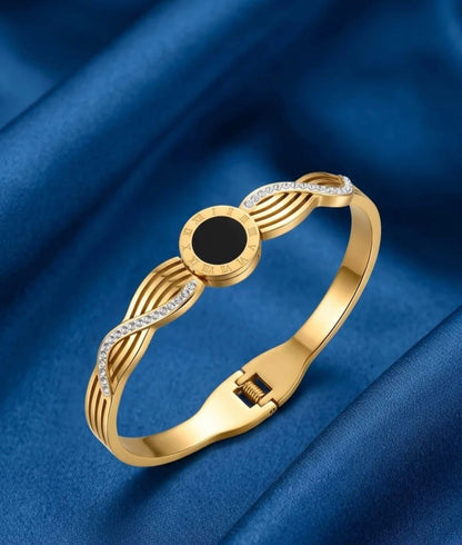 E.SIGNATURE PREMIUM GOLD PLATED BUTTERFLY & FLORAL CHARM BANGLE NEW DESGINS FOR GIRLS