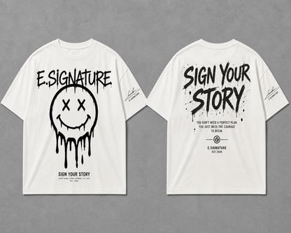 MELTING SMILEY GRAPHIC TEE | E.SIGNATURE