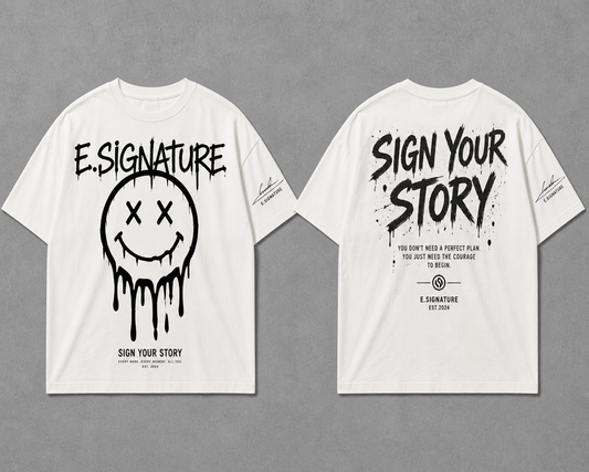 MELTING SMILEY GRAPHIC TEE | E.SIGNATURE