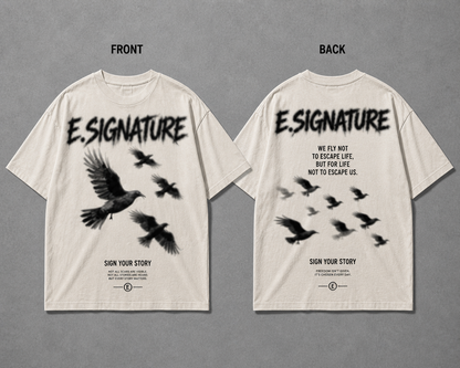 E.SIGNATURE SOARING BIRDS GRAPHIC T-SHIRT